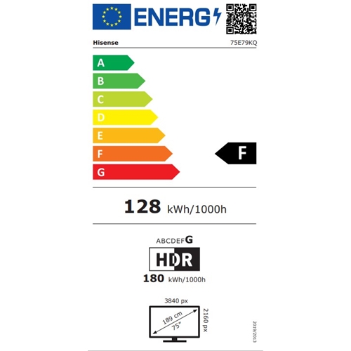 טלוויזיה חכמה "75  4K Smart TV דגם Hisense 75E79KQ