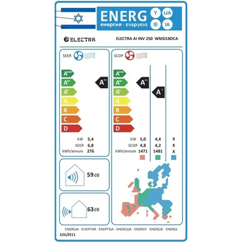 מזגן עילי Electra AI INV 250 אלקטרה