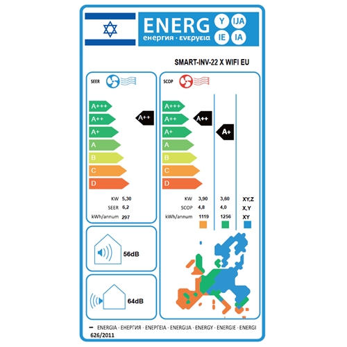 מזגן עילי TORNADO SMART INV 22 X WIFI EU טורנדו