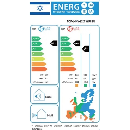 מזגן עילי TORNADO TOP J-INV-22 X WIFI EU טורנדו