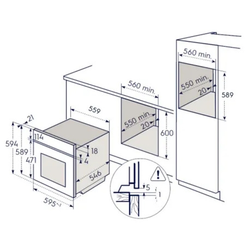 תנור בנוי 71 ליטר Electrolux EOH7425X נירוסטה
