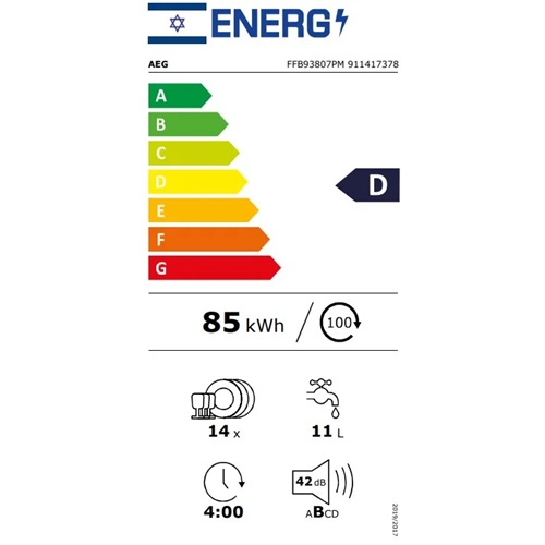 מדיח כלים רחב AEG FFB93807PM נירוסטה