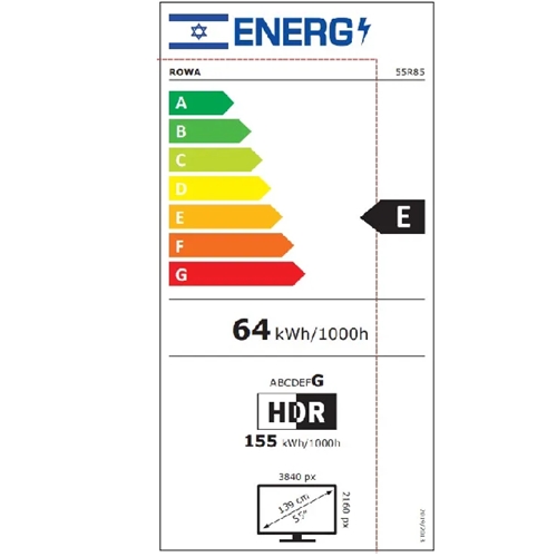 טלוויזיה "55 GOOGLE TV MINI-LED 4K דגם ROWA 55R85