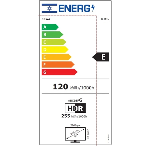 טלוויזיה "85 GOOGLE TV MINI-LED 4K דגם ROWA 85R85