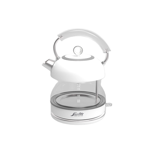 קומקום זכוכית חשמלי עיצוב רטרו SAUTER WK994W לבן