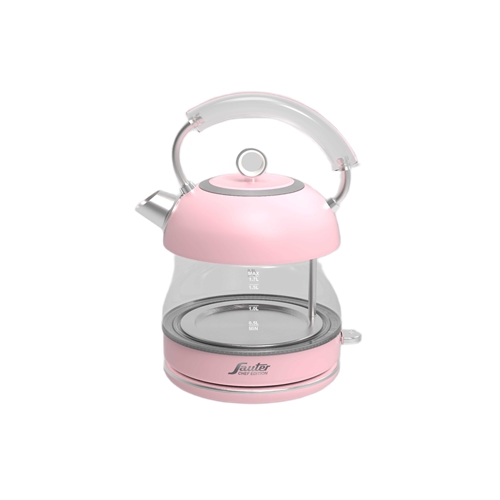 קומקום זכוכית חשמלי עיצוב רטרו SAUTER WK994P ורוד