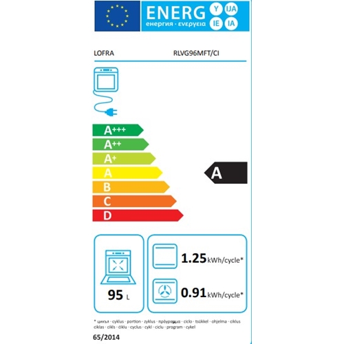 תנור משולב כיריים גז 95 ליטר LOFRA RLVG96MFTE/Ci