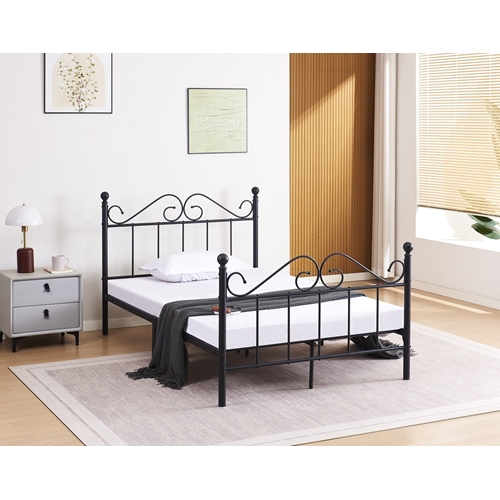 מיטה וחצי ממתכת 120/190 ס"מ שחור לירז TUDO DESIGN