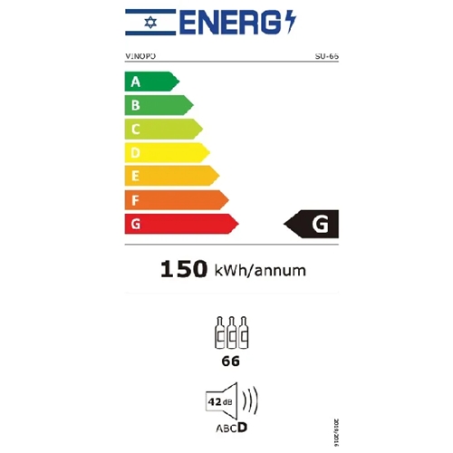 מקרר יין 178 ליטר שני אזורי קירור VINOPO SU-66B