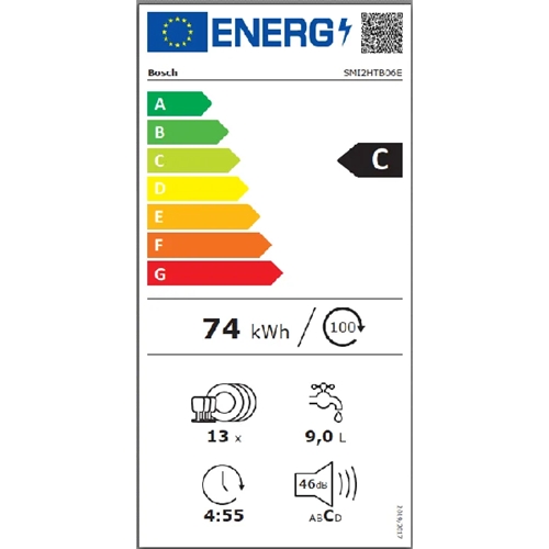 מדיח כלים חצי אינטגרלי רחב 60 ס"מ BOSCH SMI2HTB06E