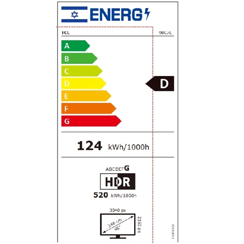 טלוויזיה חכמה "98 TCL 98C7L 4K SQD-Mini LED