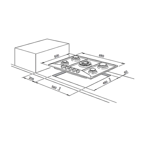 כיריים גז 60 ס"מ 4 להבות DELONGHI DGH1160N שחור