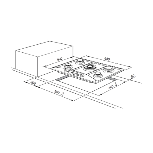 כיריים גז 60 ס"מ 4 להבות DELONGHI DGH1160W לבן