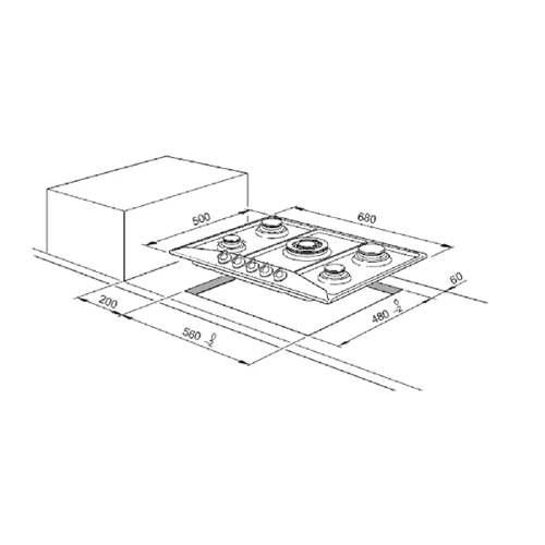 כיריים גז 70 ס"מ 5 להבות DELONGHI DGH2170CX