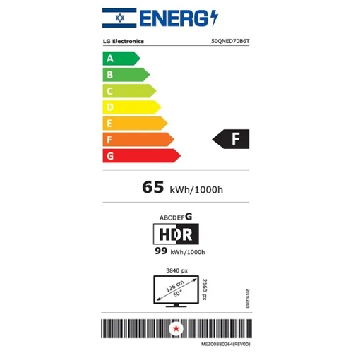 טלוויזיה חכמה 50 LG 50QNED70B 4K AI QNED70 MiniLED