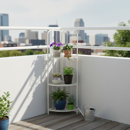 מעמד לעציצים פינתי 3 קומות מברזל 83037 טיפות טבע