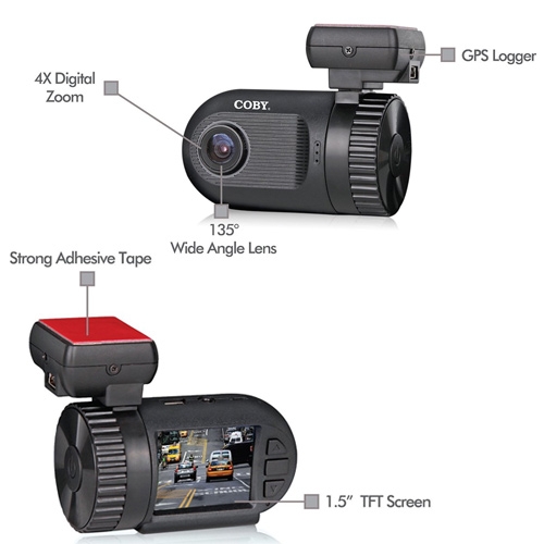 מצלמת דרך לרכב מהמותג המוביל COBY דגם DCHDG201