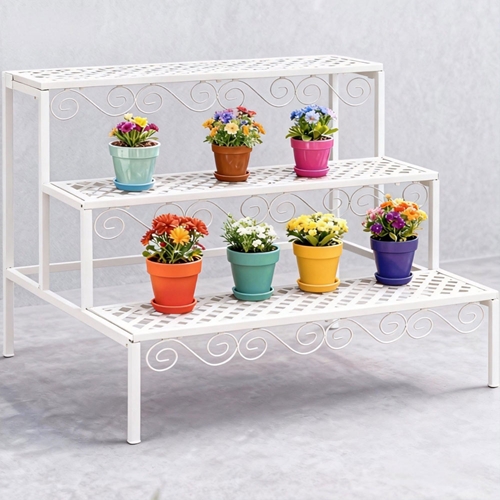 מעמד לעציצים מדורג 3 קומות מברזל דגם 0069A