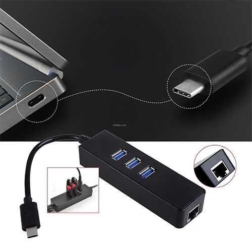 מפצל USB3.0 ומתאם כרטיס רשת ג`יגהביט