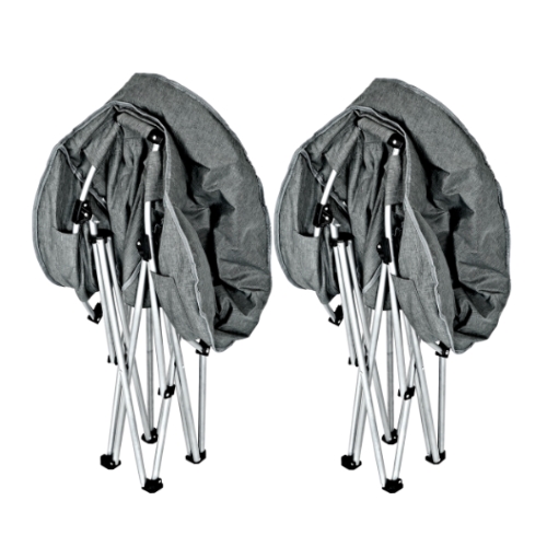 זוג כורסאות קמפינג מתקפלים בגוון אפור