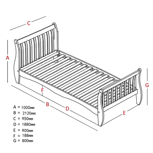 מיטה מעוצבת 90*190 ס”מ מעץ מלא לילדים ונוער דגם  KODA לבן