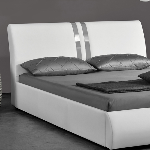 מיטה רחבה מעוצבת ריפוד דמוי עור דגם גלי HOME DECOR