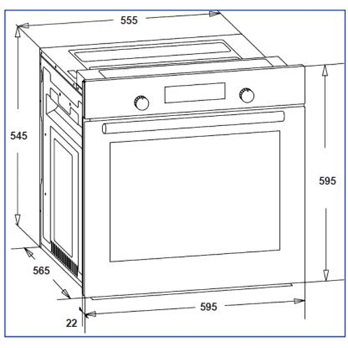 תנור דיגיטלי בנוי נירוסטה נפח 78 ליטר דגם OV-V-785