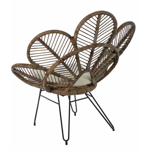 כורסא מעוצבת במראה ייחודי עשויה רטאן טבעי ביתילי