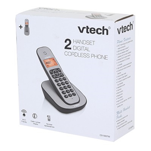 טלפון דק כפול שחור Vtech דגם CS1000TW