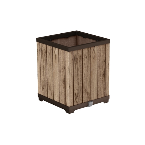 עציץ דקו מרובע גבוה דמוי עץ מבית KETER