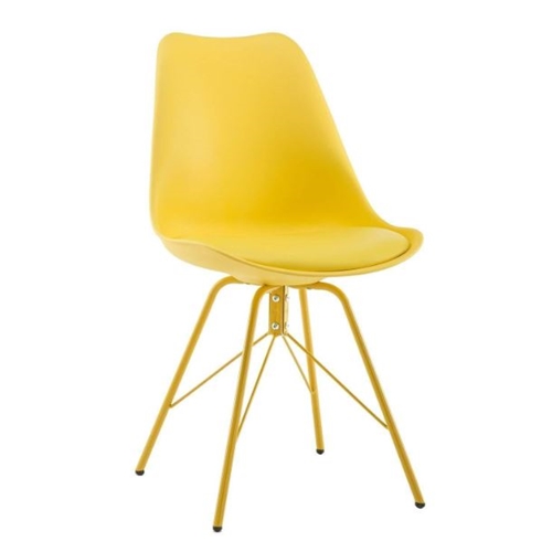 כיסא לפינת אוכל עם מושב מרופד בעיצוב מודרני ייחודי