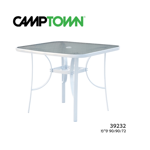 סט לגינה שולחן משולב זכוכית עם 2 כיסאות מעוצבים