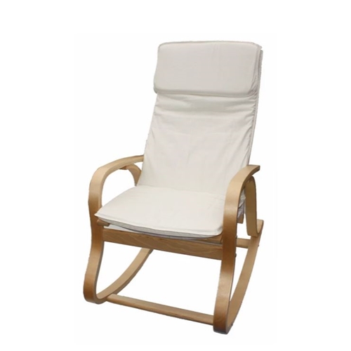 כיסא נדנדה עשוי עץ לבנה חזק מכופף בטכנולוגיה חדישה