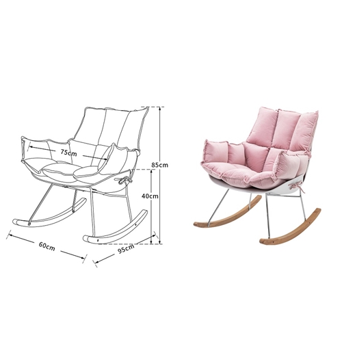 כיסא נדנדה נוח ומפנק דגם בוניטה בצבע ורוד MYDESIGN