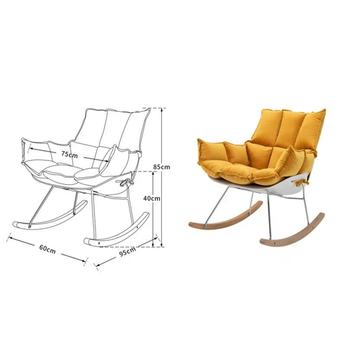 כיסא נדנדה נוח ומפנק דגם בוניטה בצבע חרדל MYDESIGN