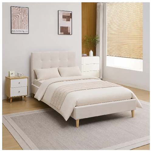 מיטה וחצי 120×190 דגם לידור 120 קרם HOME DECOR