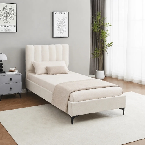 מיטת יחיד 90×190 דגם נעמה 90 קרם HOME DECOR