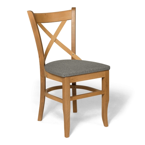 זוג כיסאות אוכל עשוי עץ מלא משולב וינה HOME DECOR