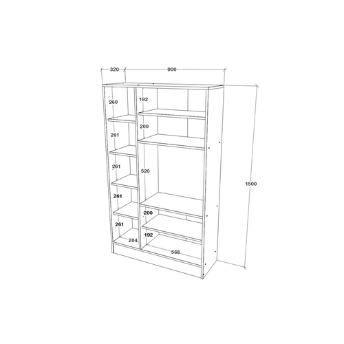 ארון שירות למטבח דגם רומא ברוחב 90 ס"מ TUDO DESIGN