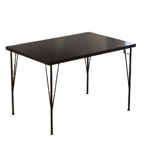 שולחן מטבח מעוצב בשילוב עץ ומתכת צבע שחור DOUBLE