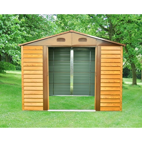 מחסן מתכת דמוי עץ HW89 מידה Garden Top 2.78X2.38