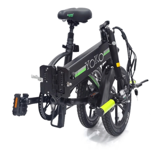 אופניים חשמליים ‏מתקפלים שחור GreenBike Yoko 16