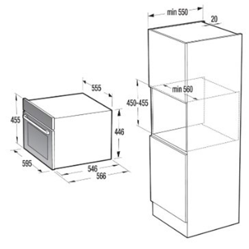 תנור בנוי משולב מיקרו 50 ליטר Gorenje BCM598S17BG