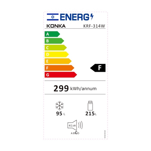 מקרר מקפיא תחתון 310 ליטר דגם KONKA KRF-314WG