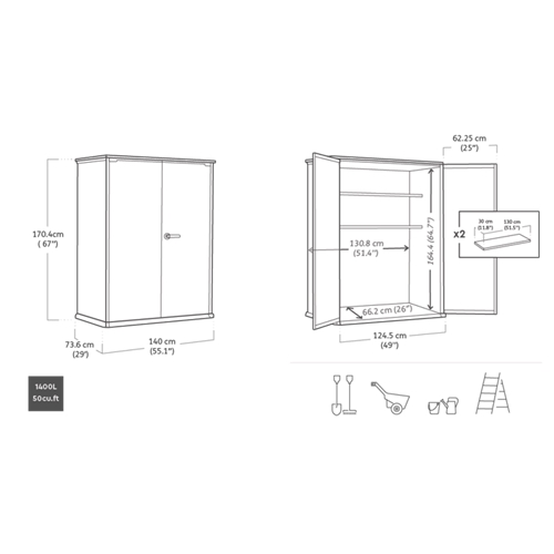 מחסן גינה דגם Deco Vertical Ashwood מבית כתר