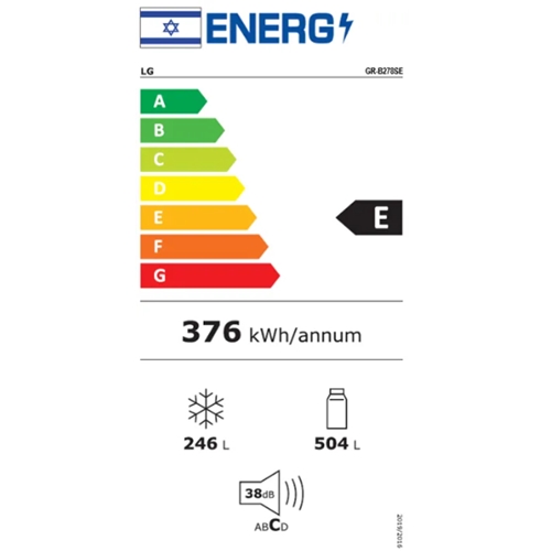 מקרר 3 דלתות 750 ליטר LG GR-B278SE