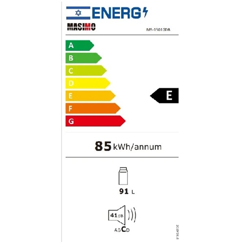 מקרר משרדי 91 ליטר MASIMO MS-1301GDB זכוכית שחורה