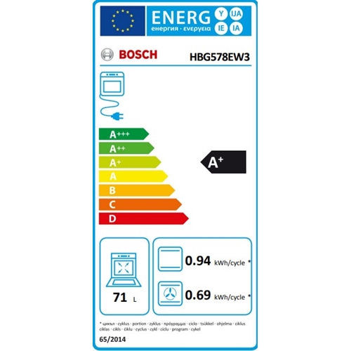 תנור בנוי פירוליטי 71 ליטר דגם HBG578EW3 בוש BOSCH