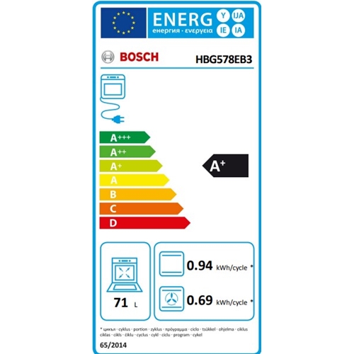 תנור בנוי פירוליטי 71 ליטר דגם HBG578EB3 בוש BOSCH