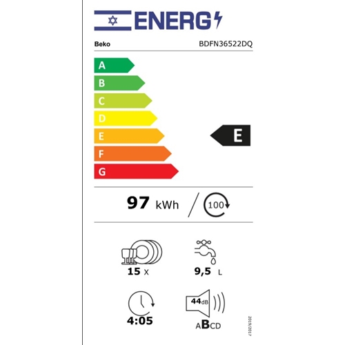 מדיח כלים רחב BDFN36522DQ בקו Beko נירוסטה מושחרת